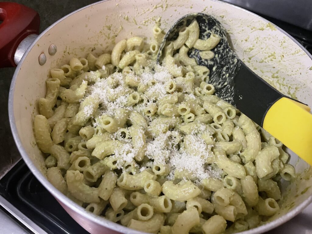 Adding parmesan